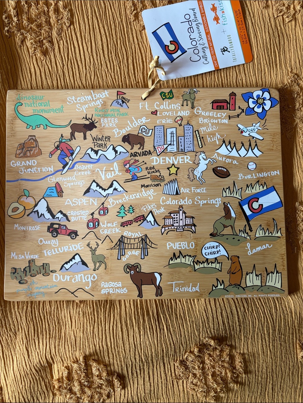 NEW Colorado themed Bamboo Cutting & Serving Board